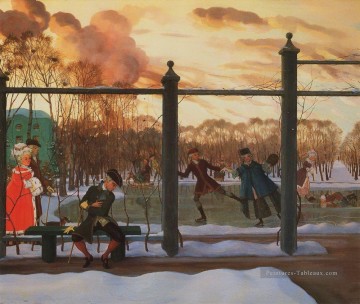 patinoire à l’hiver 1915 Konstantin Somov Peinture à l'huile